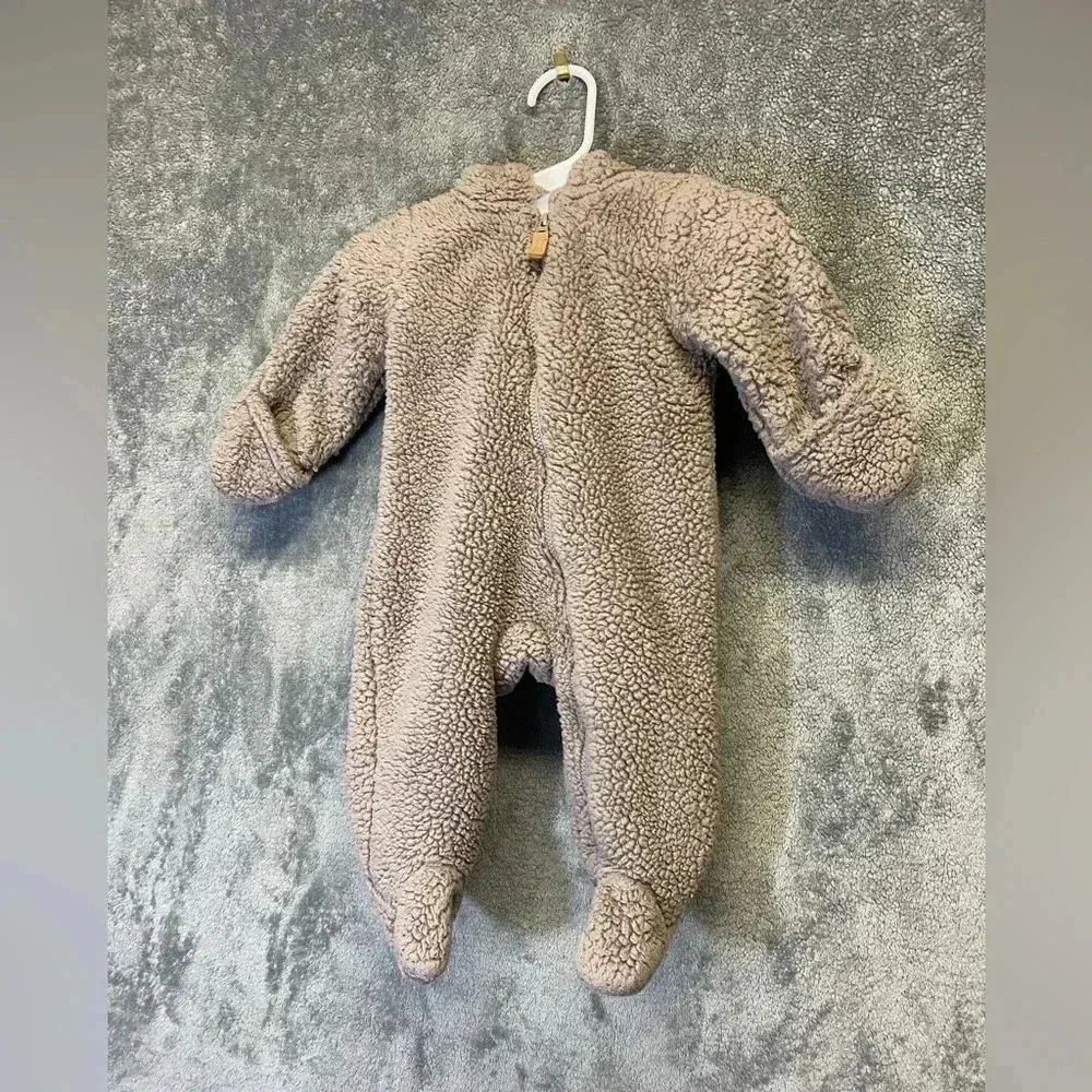 Carter's‎ baby unisex sherpa pram in tan, size 3 months